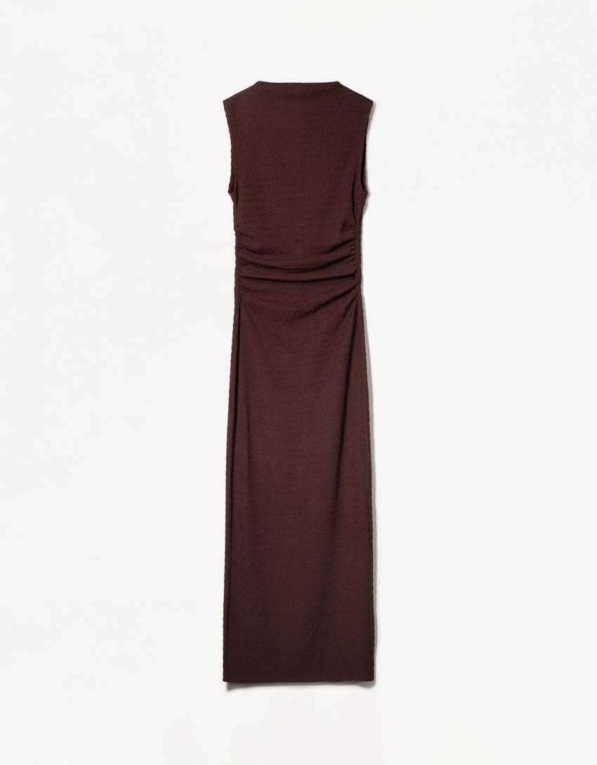 TEXTURED MIDI DRESS