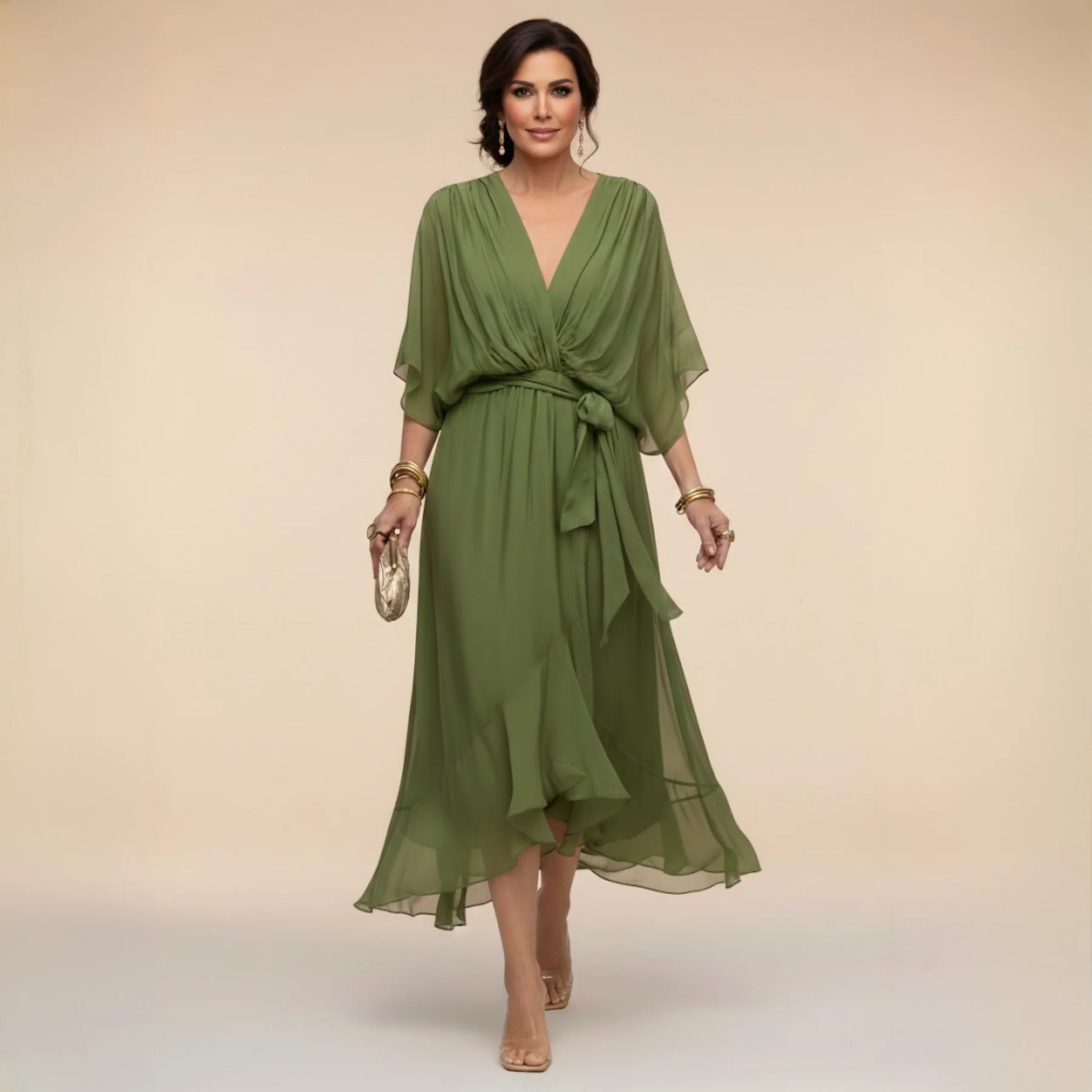 Monica - Chiffon V-Neck Dress