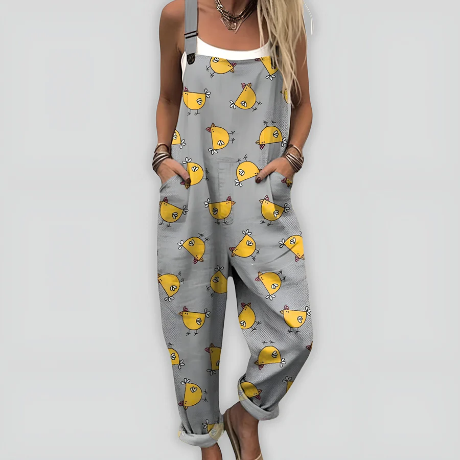 Comfortable printed overalls
