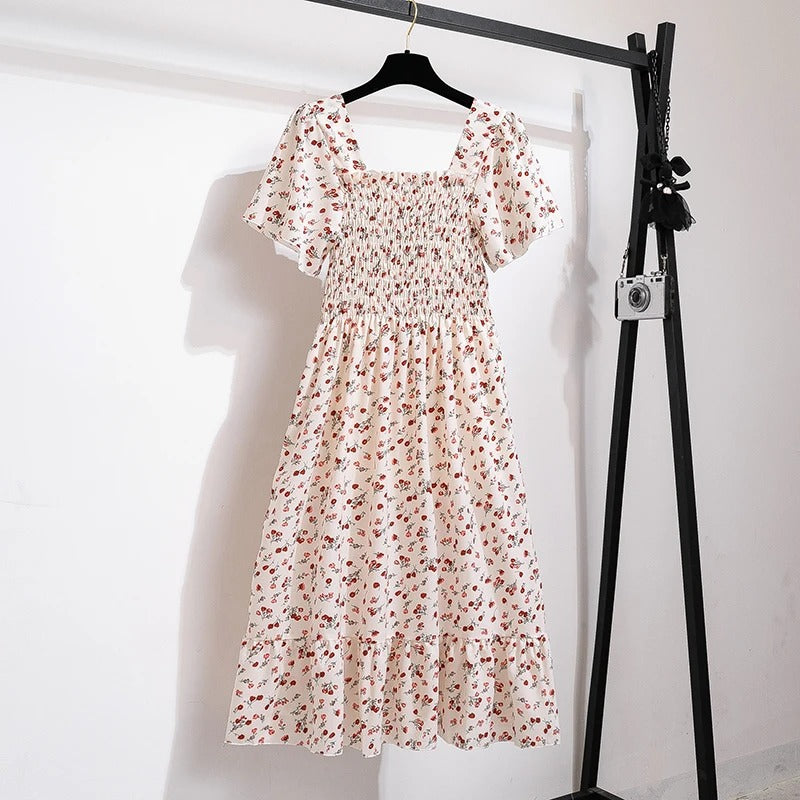 Aveline | Smocked Floral Midi Dress