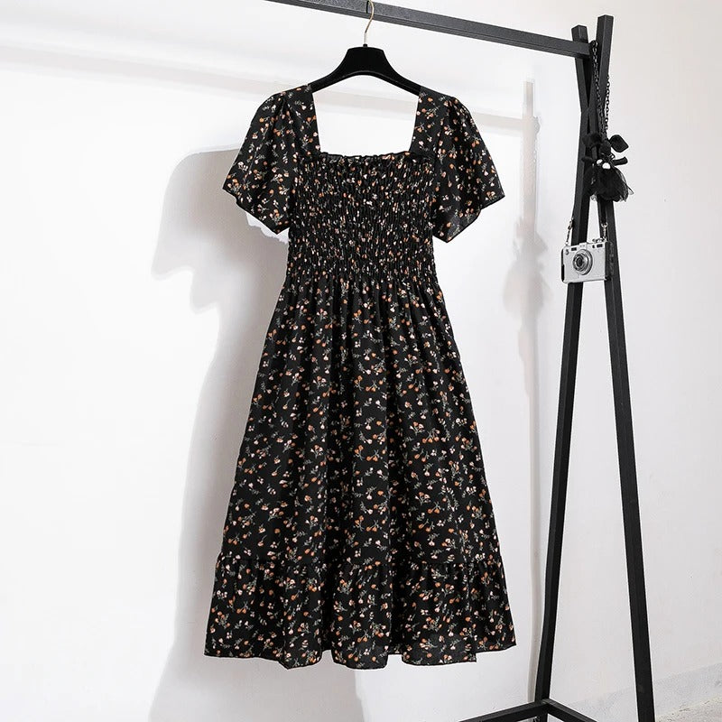 Aveline | Smocked Floral Midi Dress