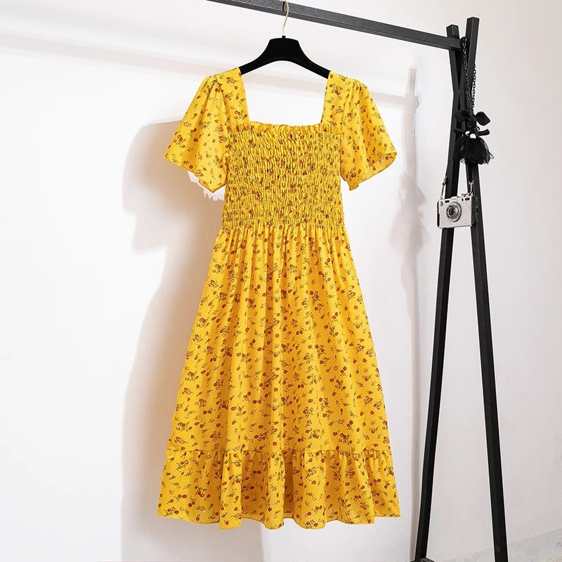 Aveline | Smocked Floral Midi Dress
